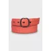 Leather belt decorated with weaving