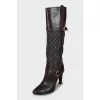 Leather boots with brand logo