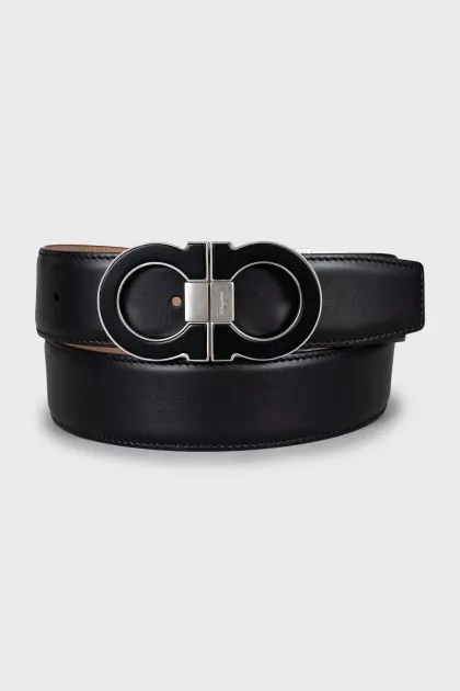 Black leather belt