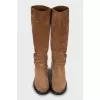 Suede boots with straps