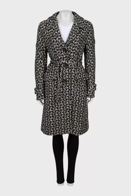 Printed fitted coat