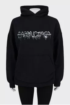 Oversized hoodie with brand logo