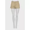 Cotton and linen mini shorts