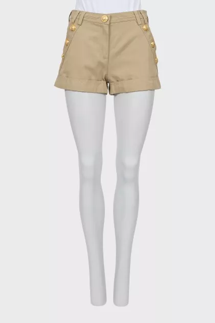 Cotton and linen mini shorts