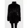 Loose-fitting fur coat with a belt
