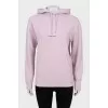 Purple hoodie with brand logo