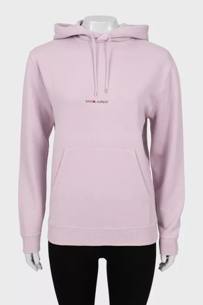 Purple hoodie with brand logo