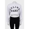 Cropped sweatshirt in gray