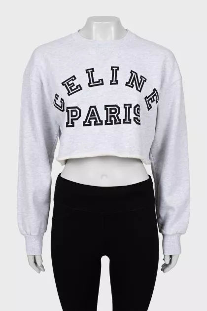 Cropped sweatshirt in gray