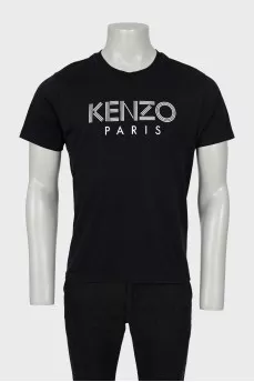 Men's black T-shirt with logo