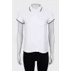 White polo shirt with patch