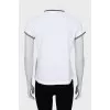 White polo shirt with patch
