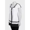 Black and white linen blouse