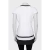 Black and white linen blouse