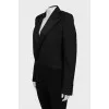 Cropped jacket with satin lapels