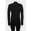 Cropped jacket with satin lapels