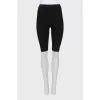 Ribbed cycling shorts with gold logo
