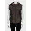 Fitted vest with fur on the hood