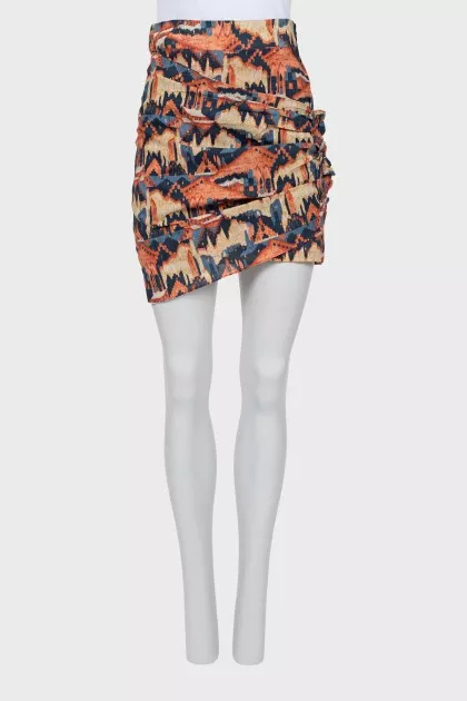 Printed mini skirt with tag