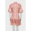 Printed dress with puff sleeves