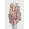 Silk dress with voluminous sleeves