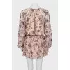 Silk dress with voluminous sleeves