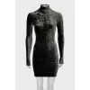 Velour dress with long sleeves