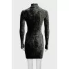 Velour dress with long sleeves