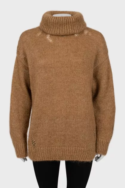 Brown short pile sweater