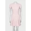 Pink wool dress with short sleeves