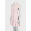 Pink wool dress with short sleeves