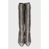 Leather boots with a distressed effect