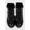 Insulated leather lace-up boots