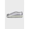 Сріблясті кеди з лакованої шкіри