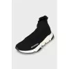 Textile sneakers with brand logo