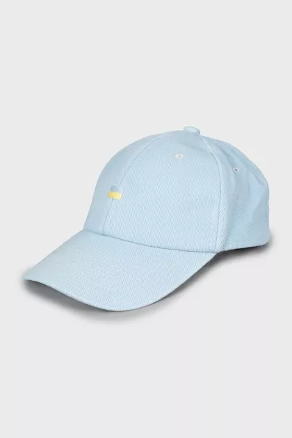 Blue cap with tag