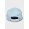 Blue cap with tag
