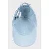 Blue cap with tag