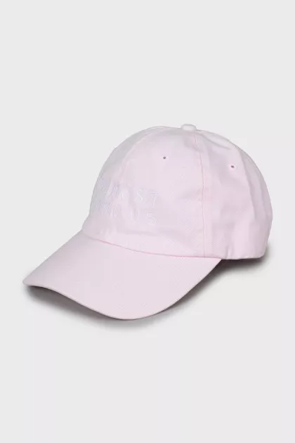 Pink cap with text print
