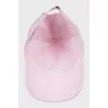 Pink cap with text print