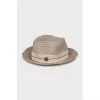 Braided hat with ribbon