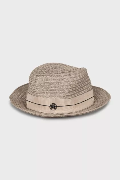 Braided hat with ribbon