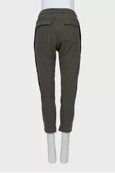 Sports trousers with velour stripes