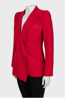 Red double-breasted jacket