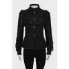 Wool jacket decorated with fringe