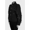 Wool jacket decorated with fringe