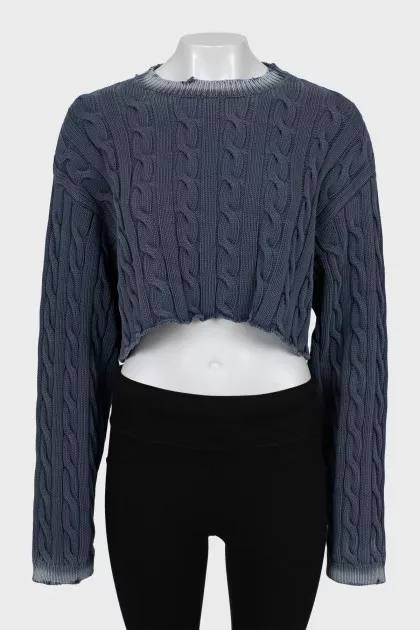 Cropped sweater with textured pattern