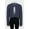 Cropped sweater with textured pattern