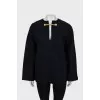 Wool cape with gold chain