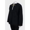 Wool cape with gold chain